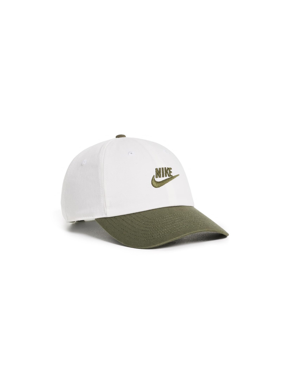 Unisex Adult Club Unstructured Futura Wash Cap | White, Medium Olive | Size M-L